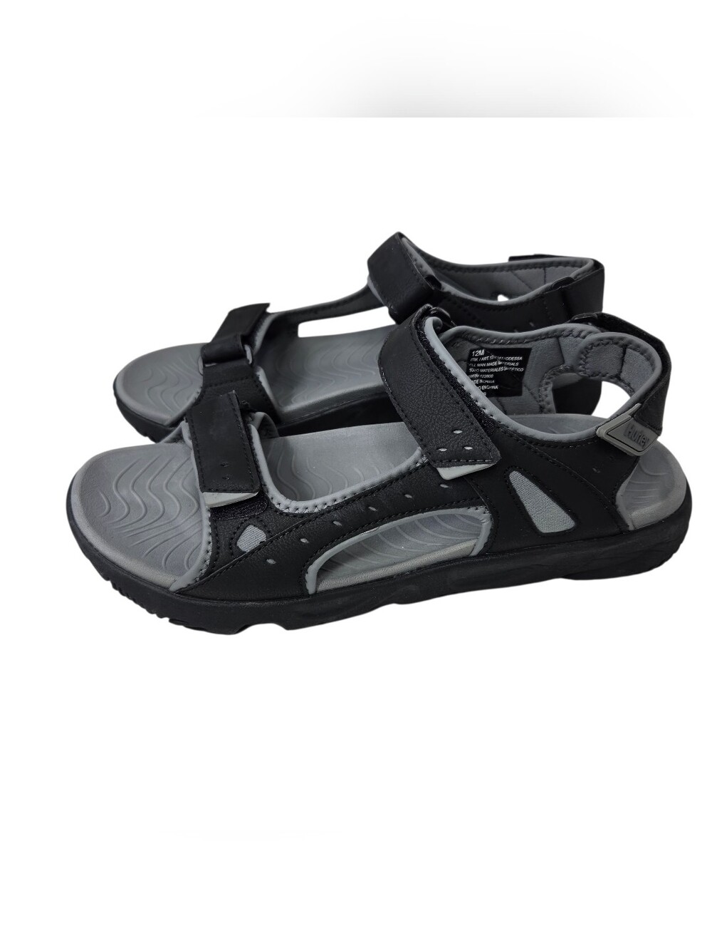 Hurley Men’s Black and Gray Adjustable Sport Sandals. Size 12